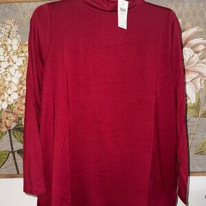 J. Jill Rich Red Long Sleeve Top